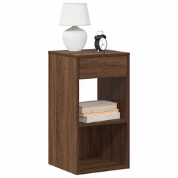 Nachtkastjes 2 st met lade 35x34x66,5 cm bruin eikenkleurig