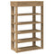 Schoenenrek 60x30x98 cm bewerkt hout artisanaal eikenkleur