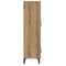 Hoge kast 70x31x115 cm bewerkt hout artisanaal eikenkleur