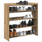 Schoenenrek 80x25x81 cm bewerkt hout artisanaal eikenkleur