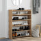 Schoenenrek 80x25x100 cm bewerkt hout artisanaal eikenkleur