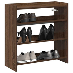 Schoenenrek 60x25x62 cm bewerkt hout bruin eikenkleur