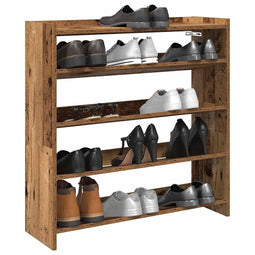 Schoenenrek 80x25x81 cm bewerkt hout oud houtkleurig
