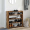 Schoenenrek 80x25x81 cm bewerkt hout oud houtkleurig