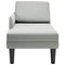 Chaise longue met kussen & rechterarmleuning fluweel lichtgrijs