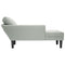 Chaise longue met kussen & rechterarmleuning fluweel lichtgrijs