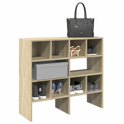 Schoenenrekken 2 st stapelbaar 89,5x30x40 cm sonoma eikenkleur