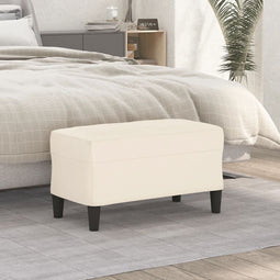 Bankje 70x35x41 cm fluweel crmekleurig