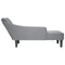 Chaise longue met rechterarmleuning stof lichtgrijs