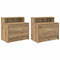 Nachtkastjes 2 st met lade 51x31x47 cm artisanaal eikenkleurig