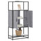 Hoge kast 68x35x139cm bewerkt hout en metaal grijs sonoma eiken