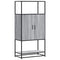 Hoge kast 68x35x139cm bewerkt hout en metaal grijs sonoma eiken