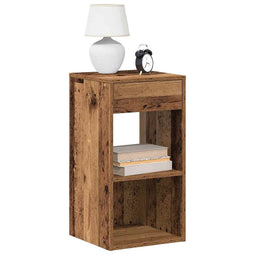 Nachtkastje met lade 35x34x66,5 cm oud houtkleurig