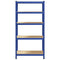Opbergrek 5-laags staal & bewerkt hout blauw