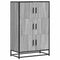 Hoge kast 68x35x106,5 cm bewerkt hout en metaal grijs sonoma