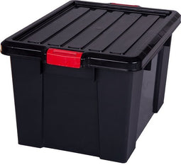 IRIS Powerbox Opbergbox - 68L - 3 stuks - Zwart/Rood