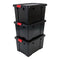 IRIS Powerbox Opbergbox - 68L - 3 stuks - Zwart/Rood