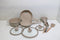 CAROTE KookPannenset Beige 11-delig, pan 24 cm, 28 cm, steelpan 16 cm, pan 24 cm, diepe braadpan 28 cm, antiaanbaklaag met deksel, kookgerei, inductiepan