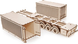 Eco Wood 3D Houten Puzzel Container-Semitrailer for Truck “Road King” Modelbouw Knutselen