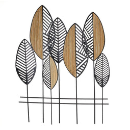 Wanddecoratie Zwart Natuurlijk Ijzer Natuurlijke Vezel 81 x 4,5 x 102 cm