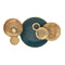 Wanddecoratie Blauw Gouden Ijzer Cirkels 88 x 8,5 x 48 cm
