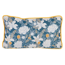 Kussen Blauw Blommor 50 x 10 x 30 cm