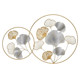 Wanddecoratie Gouden Zilverkleurig Ijzer Blommor 100 x 4 x 66 cm