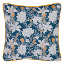 Kussen Blauw Blommor 45 x 10 x 45 cm