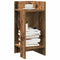 Bijzettafeltje met plank 25,5x27x60 cm oud houtkleurig