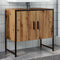Wastafelkast 60x33x60 cm bewerkt hout artisanaal eikenkleurig