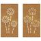 Wanddecoratie tuin 2 st bloemenontwerp 105x55 cm cortenstaal