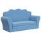 Kinderslaapbank 2-zits zacht pluche blauw