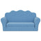Kinderslaapbank 2-zits zacht pluche blauw