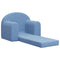 Kinderslaapbank zacht pluche blauw