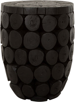 MUST Living Coffee table Cone high,46xØ36 cm, teakbranch black with natural cracks