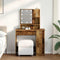Kaptafel met LED-verlichting 86,5x35x136 cm oud houtkleurig