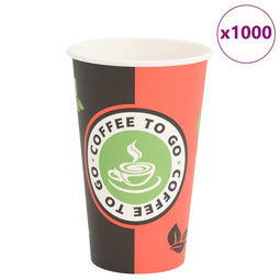 Papieren koffiekopjes 1000 st 16oz 400 ml rood en zwart