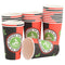 Papieren koffiekopjes 1000 st 16oz 400 ml rood en zwart