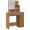 Kaptafel met LED-verlichting 86,5x35x136 cm artisanaal eiken