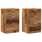 Nachtkastjes 2 st 40x36x65 cm bewerkt hout oud houtkleurig