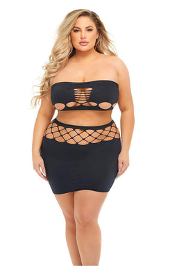 NET WORTH 2 PCS BANDEAU SET BLACK, QUEEN