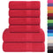 6-delige Handdoekenset 360 g/m 100% katoen rood