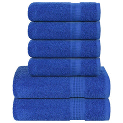 6-delige Handdoekenset 360 g/m 100% katoen blauw