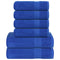 6-delige Handdoekenset 360 g/m 100% katoen blauw