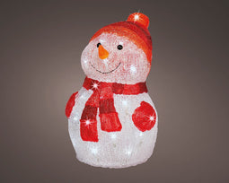 Lumineo - LED sneeuwpop l25b25h35cm-40l hldr kerst