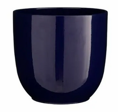 Mica Decorations - Tusca pot rond d.blauw glanzend h11xd12cm