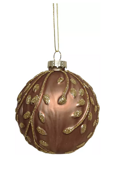 Hortus - Kerstbal blad champagne