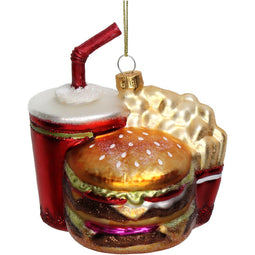 HD Collection - Ornament Fast Food Menu Glas Multi 10.7cm