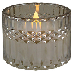 Magic Flame - LED kaars in glas 6,5cm champagne B/O
