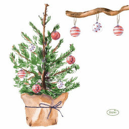 Duni - Servet l24b24 cm tree&baubles 20st